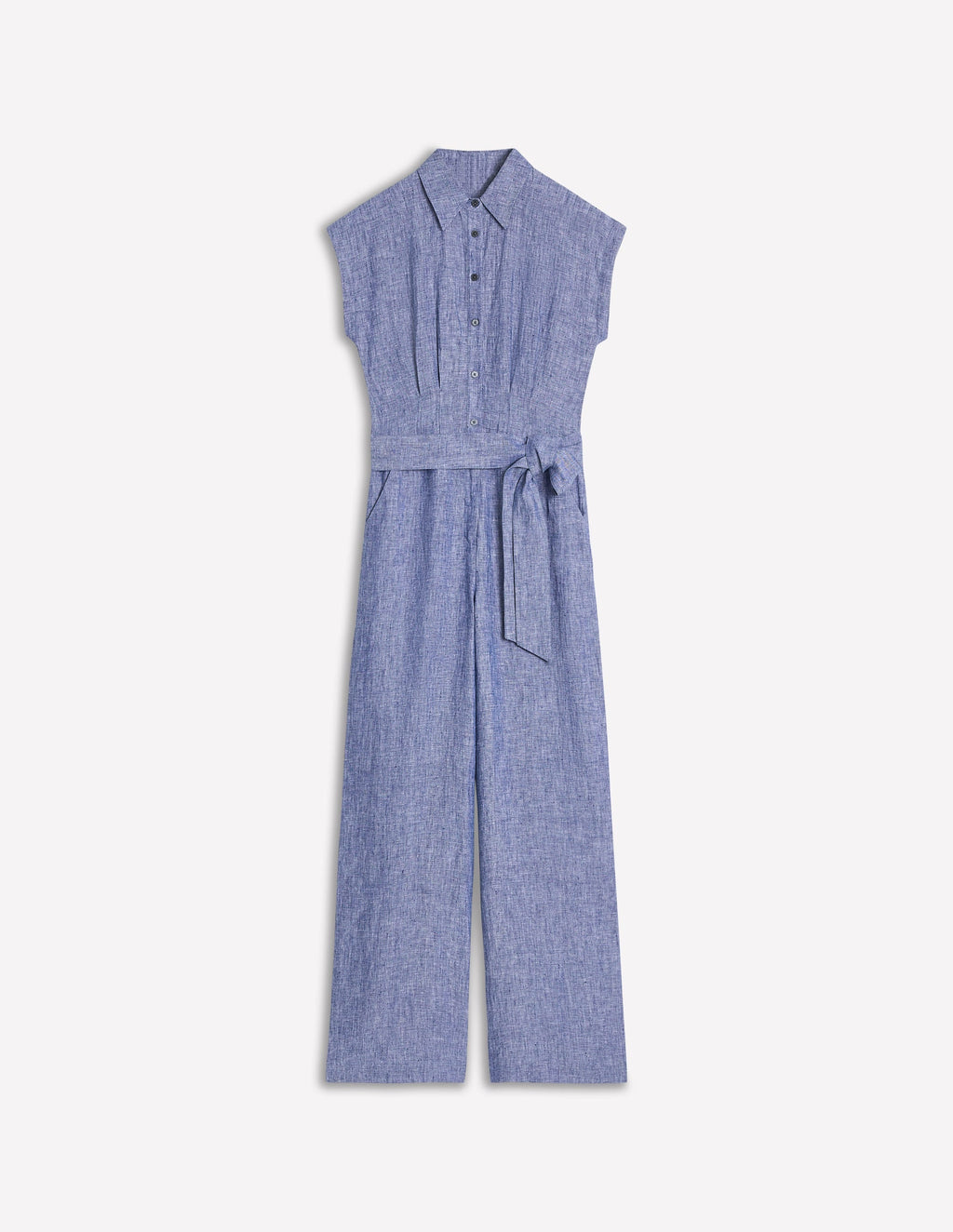 Colette Linen Jumpsuit-Authentic Blue Chambray