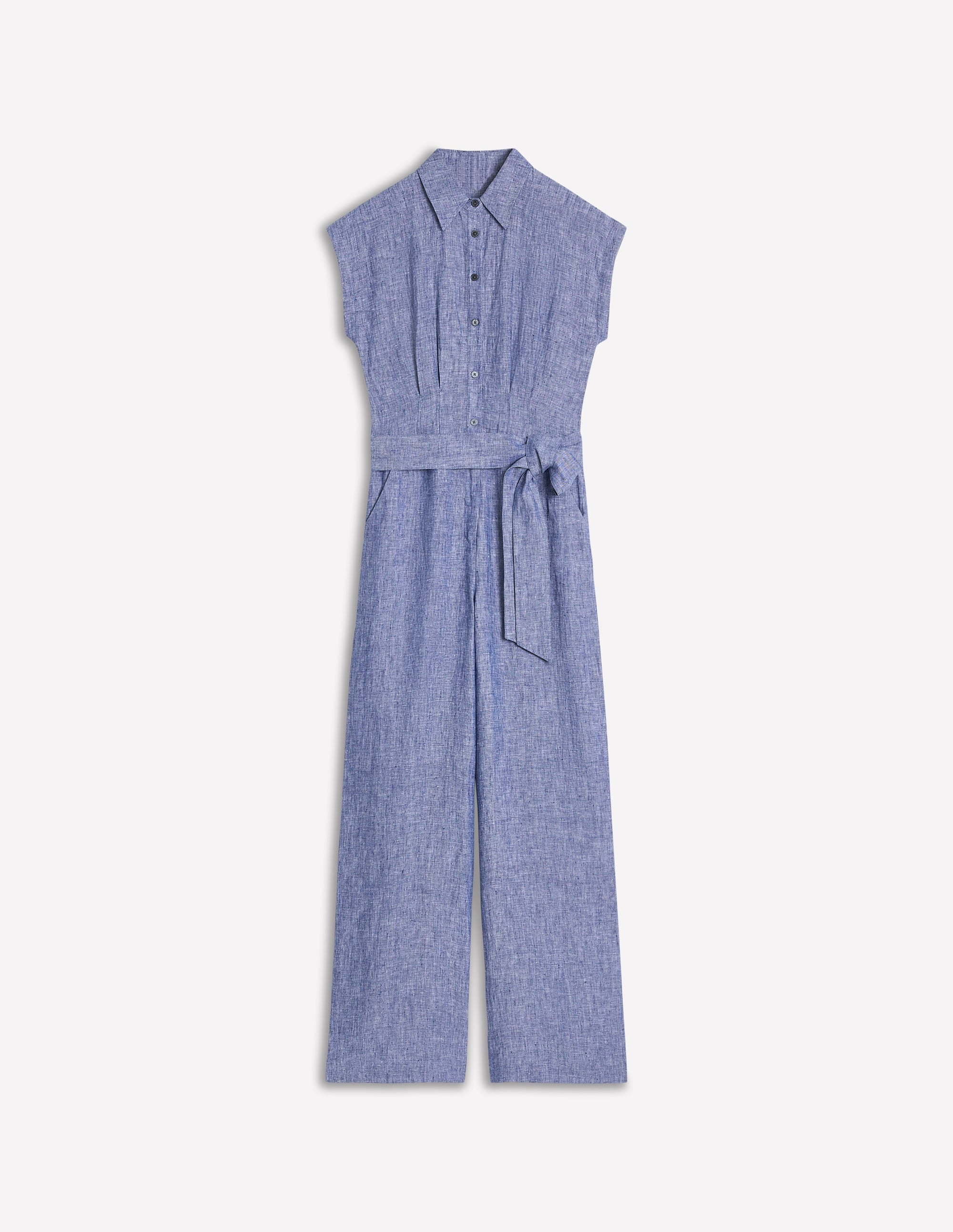 Colette Linen Jumpsuit-Authentic Blue Chambray